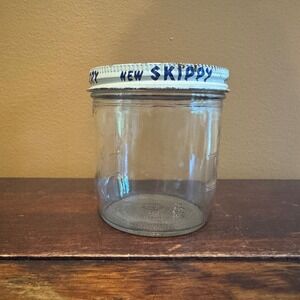 Vintage Skippy Peanut Butter Jar with‎ embossed measurements trinket jar dish